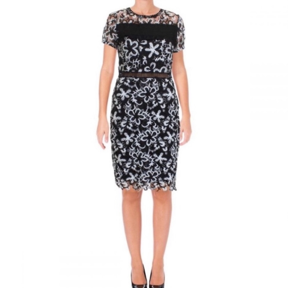 NWT Aqua Black and White Lace Dress